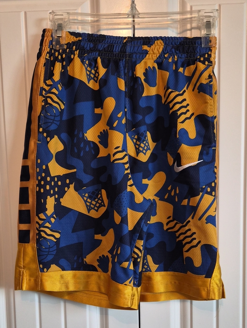 Nike Blue & Gold Graphic Athletic Shorts for Kids